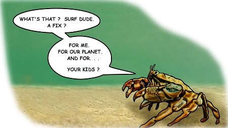 barnabus the bucket crab with speech bubble - fix for planet and kids